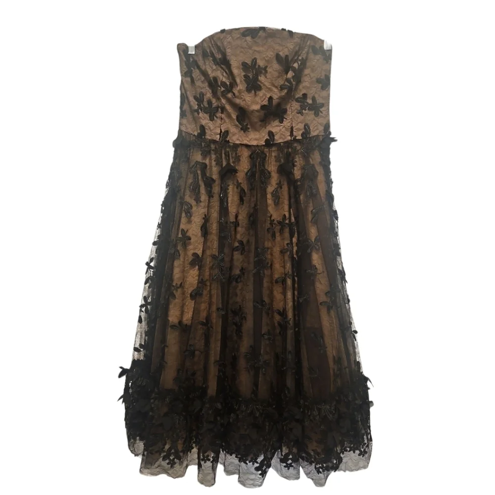 NWT Dress The Population Strapless Cocktail Midi Dress sz L - Picture 8 of 14